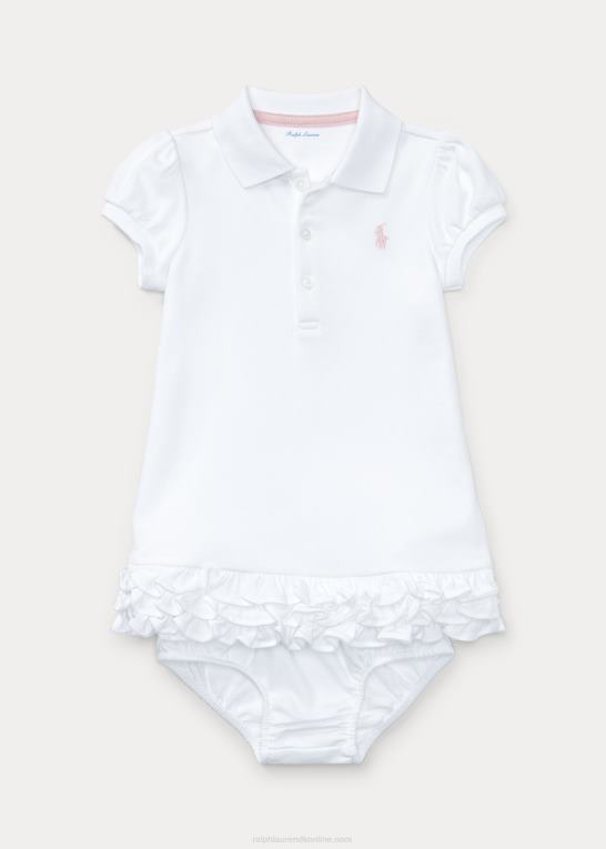 hvid baby Ralph Lauren flæsede polokjole & bloomer Z426B7843