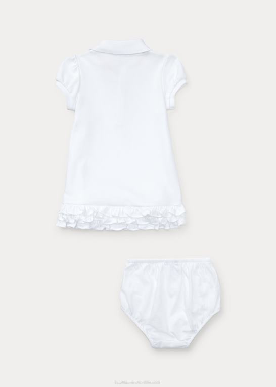hvid baby Ralph Lauren flæsede polokjole & bloomer Z426B7843