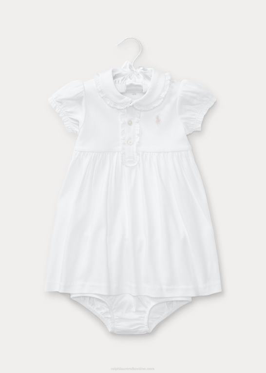 hvid baby Ralph Lauren flæsede polokjole & bloomer Z426B7864
