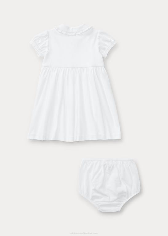 hvid baby Ralph Lauren flæsede polokjole & bloomer Z426B7864