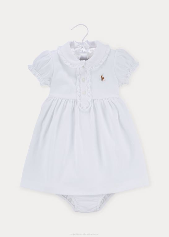 hvid baby Ralph Lauren flæsede polokjole & bloomer Z426B7864