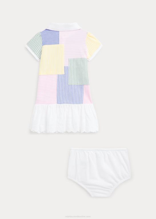 karmel pink baby Ralph Lauren patchwork mesh polokjole og bloomer Z426B7839