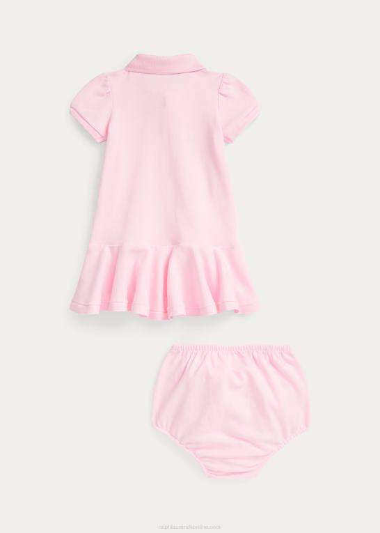 karmel pink baby Ralph Lauren polokjole i bomuldsnet Z426B8223