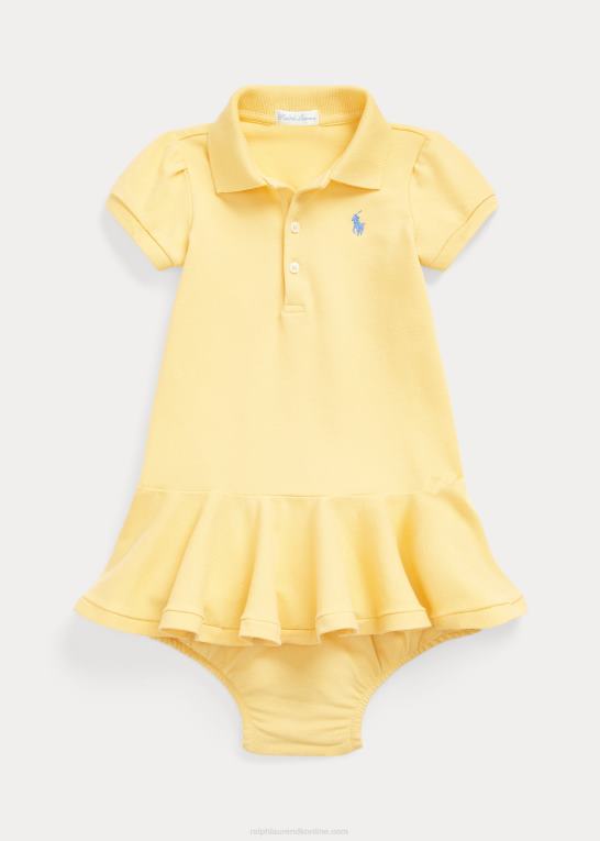 majs gul baby Ralph Lauren polokjole i bomuldsnet Z426B8221