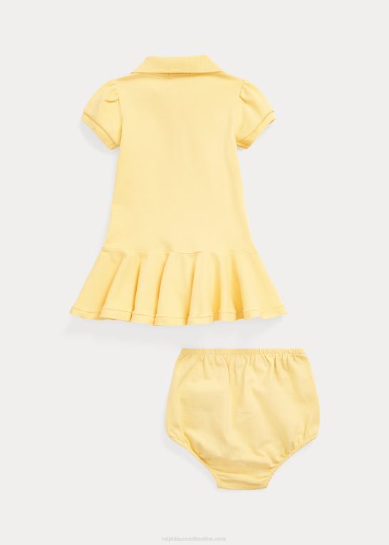 majs gul baby Ralph Lauren polokjole i bomuldsnet Z426B8221