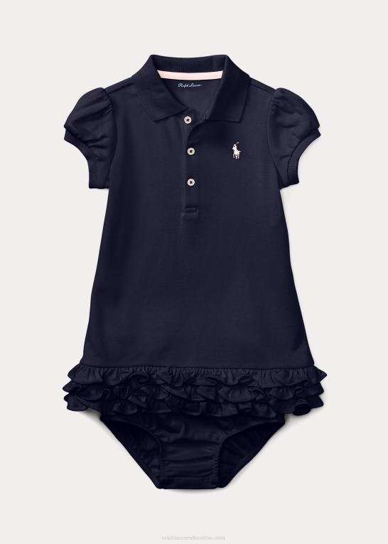raffineret flåde baby Ralph Lauren flæsede polokjole & bloomer Z426B7842