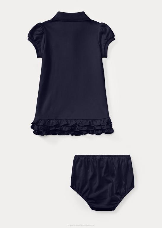raffineret flåde baby Ralph Lauren flæsede polokjole & bloomer Z426B7842