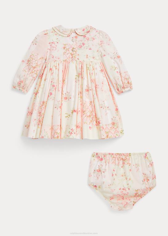 valentin patchwork baby Ralph Lauren blomstret smocket poplinkjole og bloomer Z426B8242