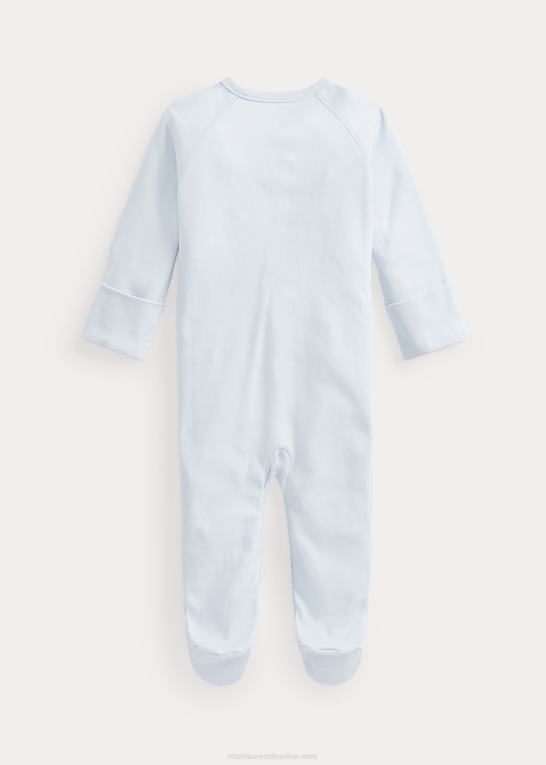 beryl blå baby Ralph Lauren overtræksdragt med fod i bomuld Z426B7726
