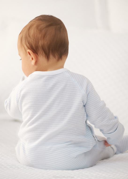 beryl blå/hvid baby Ralph Lauren stribet overtræksdragt i bomuld Z426B7716