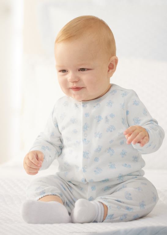 blå multi baby Ralph Lauren bomulds konvertible kjoleoverall Z426B8179