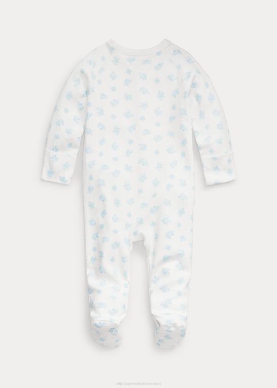 blå multi baby Ralph Lauren overtræksdragt med fod i bomuld Z426B7722