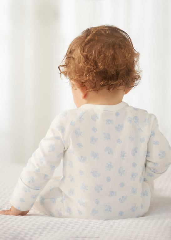 blå multi baby Ralph Lauren overtræksdragt med fod i bomuld Z426B7722