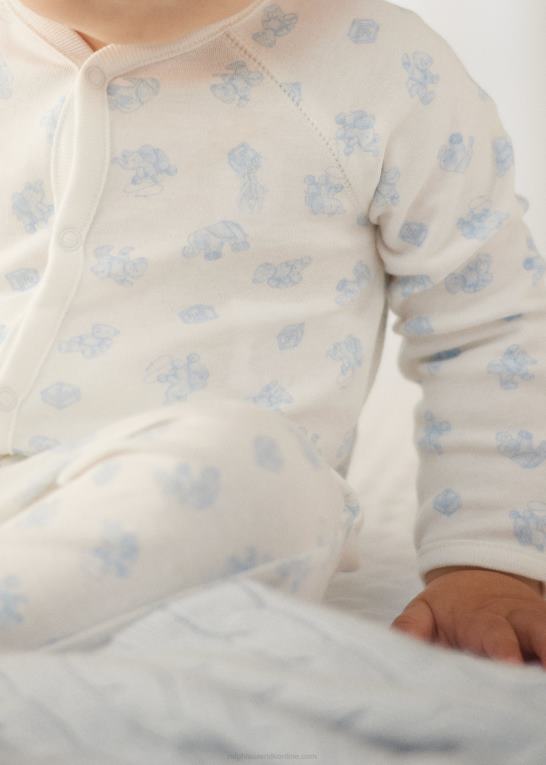 blå multi baby Ralph Lauren overtræksdragt med fod i bomuld Z426B7722