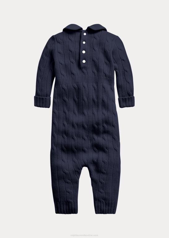 college flåde baby Ralph Lauren kashmir strik-krave overtræksdragt Z426B7737