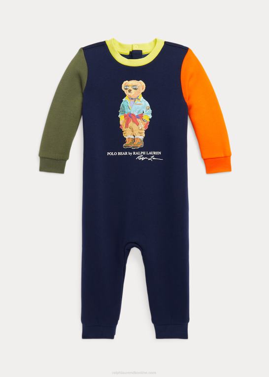 cruise navy multi baby Ralph Lauren polo bear fleece overall Z426B8171