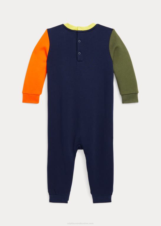 cruise navy multi baby Ralph Lauren polo bear fleece overall Z426B8171