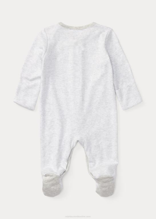 grå lyng multi baby Ralph Lauren bjørnedragt i bomuld Z426B10015