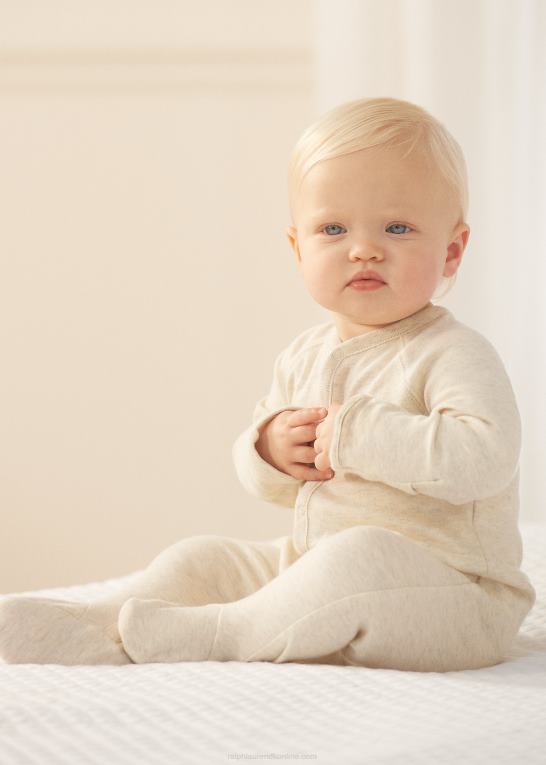 havregryn lyng baby Ralph Lauren overtræksdragt med fod i bomuld Z426B10014