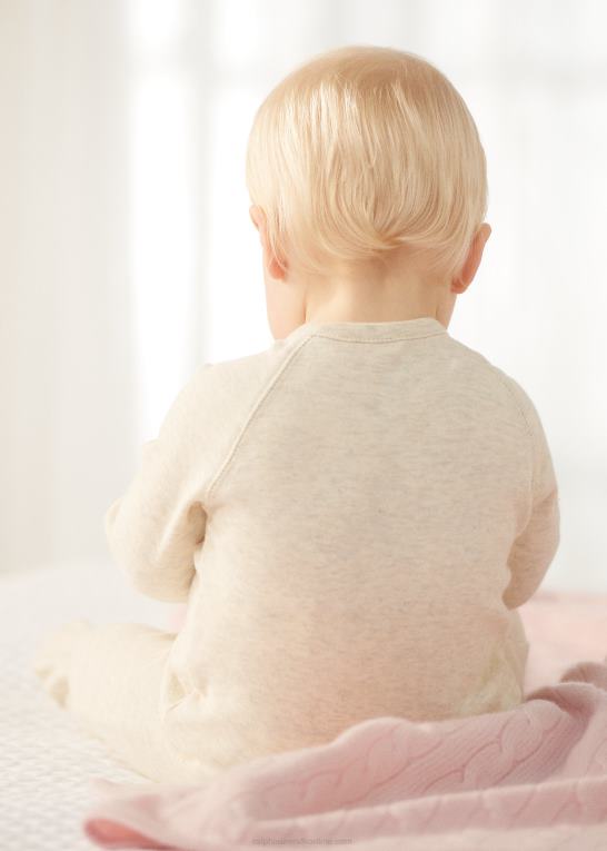 havregryn lyng baby Ralph Lauren overtræksdragt med fod i bomuld Z426B10014