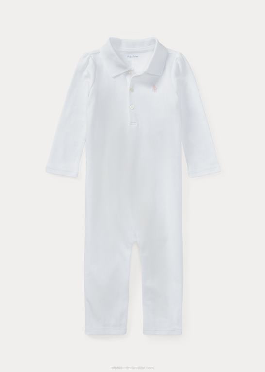hvid baby Ralph Lauren Interlock polo overall i bomuld Z426B7710