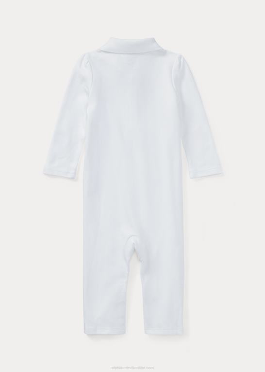 hvid baby Ralph Lauren Interlock polo overall i bomuld Z426B7710