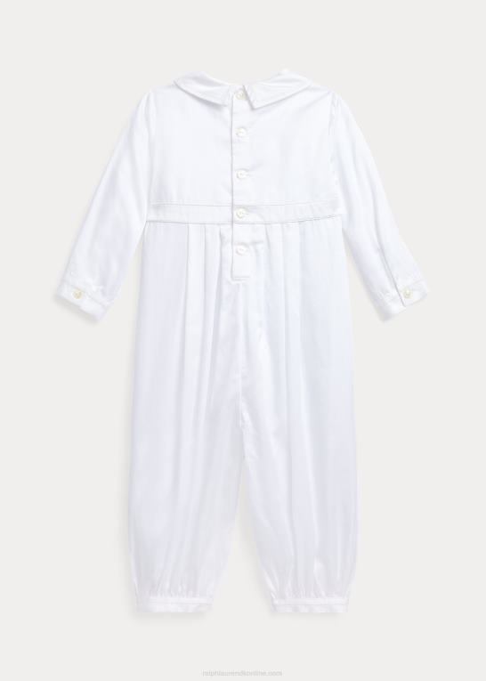 hvid baby Ralph Lauren dåbsdragt i bomuld Z426B7746