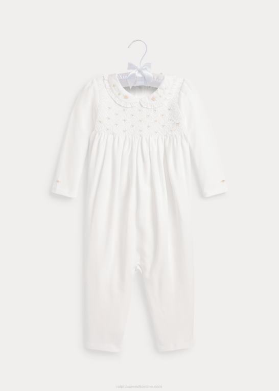 hvid baby Ralph Lauren kittel i økologisk bomuld Z426B7744