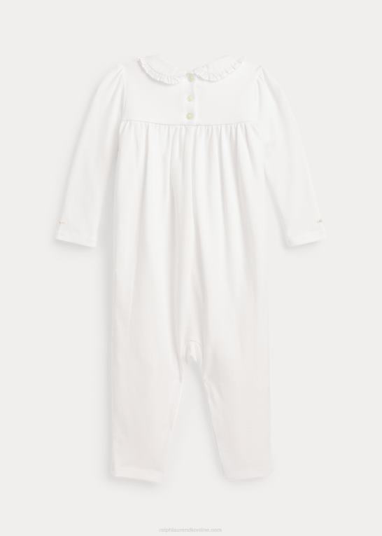 hvid baby Ralph Lauren kittel i økologisk bomuld Z426B7744