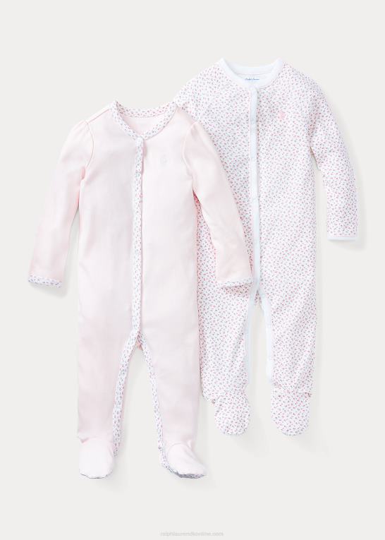 hvid multi baby Ralph Lauren blomstret overtræksdragt i bomuld Z426B7721