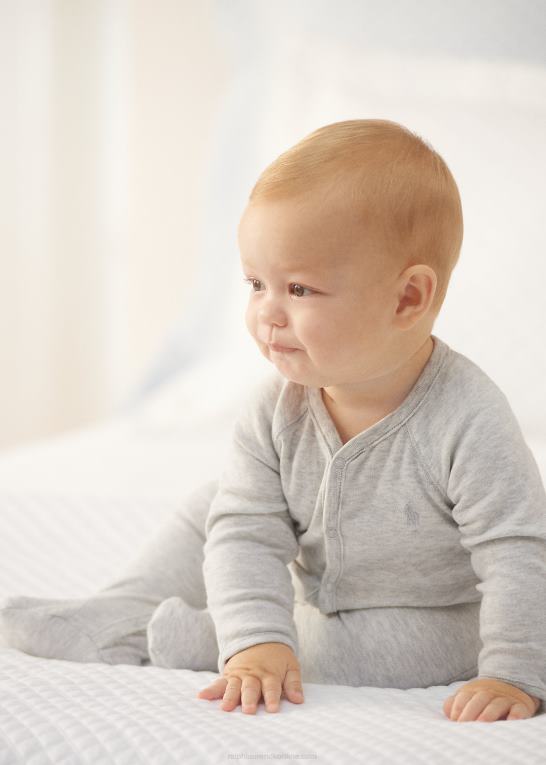 kvartslyng baby Ralph Lauren overtræksdragt med fod i bomuld Z426B10013
