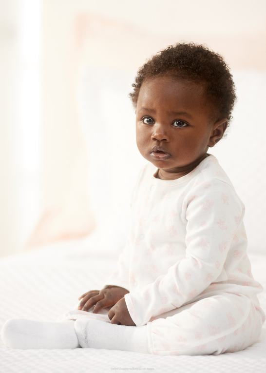lyserød multi baby Ralph Lauren konvertibel kjole i økologisk bomuld Z426B8176