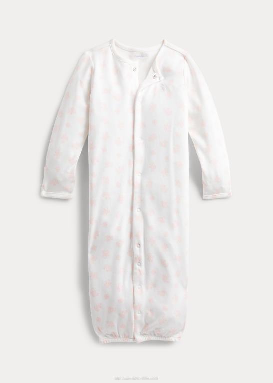lyserød multi baby Ralph Lauren konvertibel kjole i økologisk bomuld Z426B8176