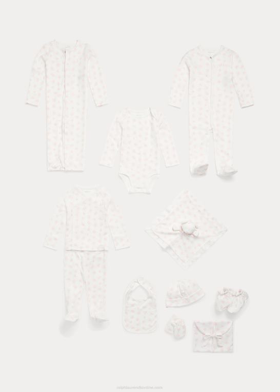 lyserød multi baby Ralph Lauren konvertibel kjole i økologisk bomuld Z426B8176