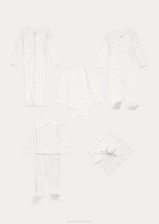 lyserød multi baby Ralph Lauren konvertibel kjole i økologisk bomuld Z426B8176