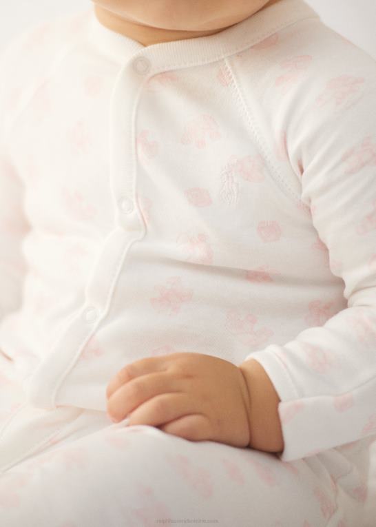 lyserød multi baby Ralph Lauren overall med fod i økologisk bomuld Z426B7729
