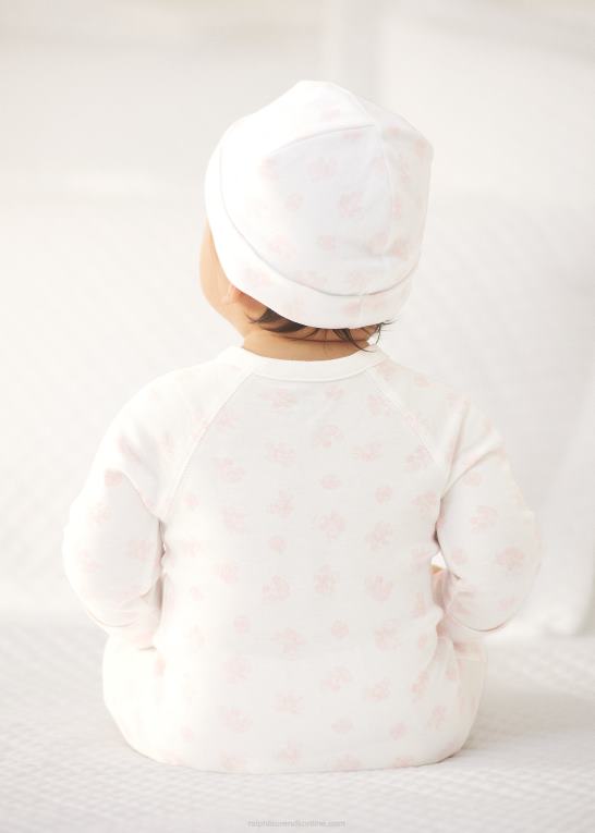 lyserød multi baby Ralph Lauren overall med fod i økologisk bomuld Z426B7729