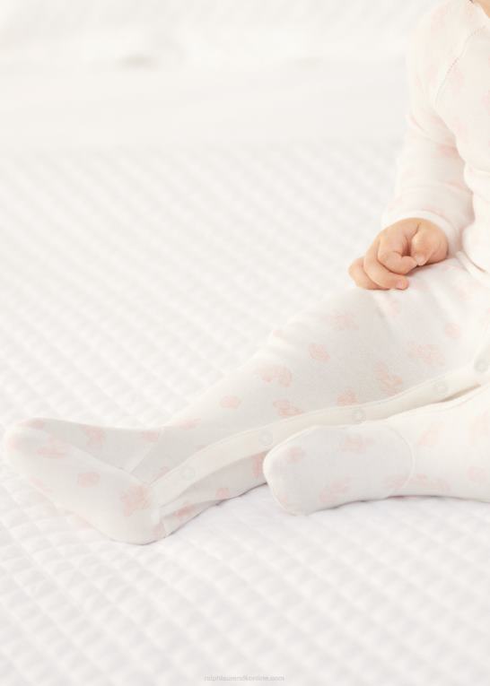 lyserød multi baby Ralph Lauren overall med fod i økologisk bomuld Z426B7729