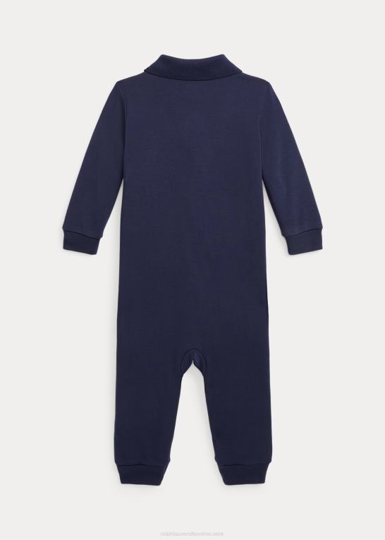 raffineret flåde baby Ralph Lauren polooverall i blød bomuld Z426B7741