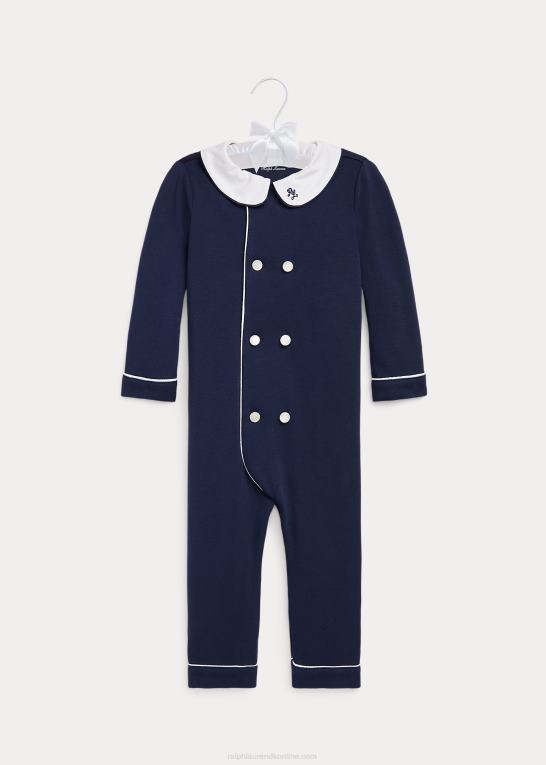 rfd nvy baby Ralph Lauren dobbeltradet overtræksdragt i bomuld Z426B7743
