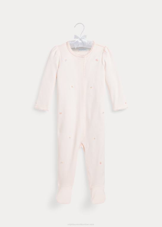 sart lyserød baby Ralph Lauren blomstret overtræksdragt i økologisk bomuld Z426B7750