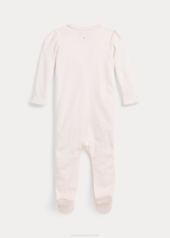 sart lyserød baby Ralph Lauren blomstret overtræksdragt i økologisk bomuld Z426B7750