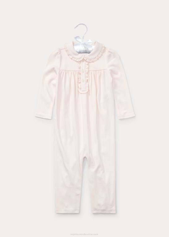 sart lyserød baby Ralph Lauren bomulds polo overall Z426B7747