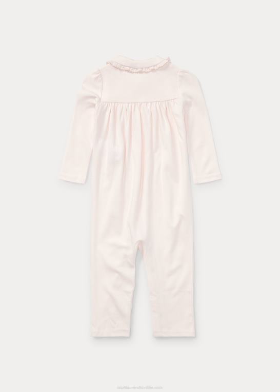 sart lyserød baby Ralph Lauren bomulds polo overall Z426B7747