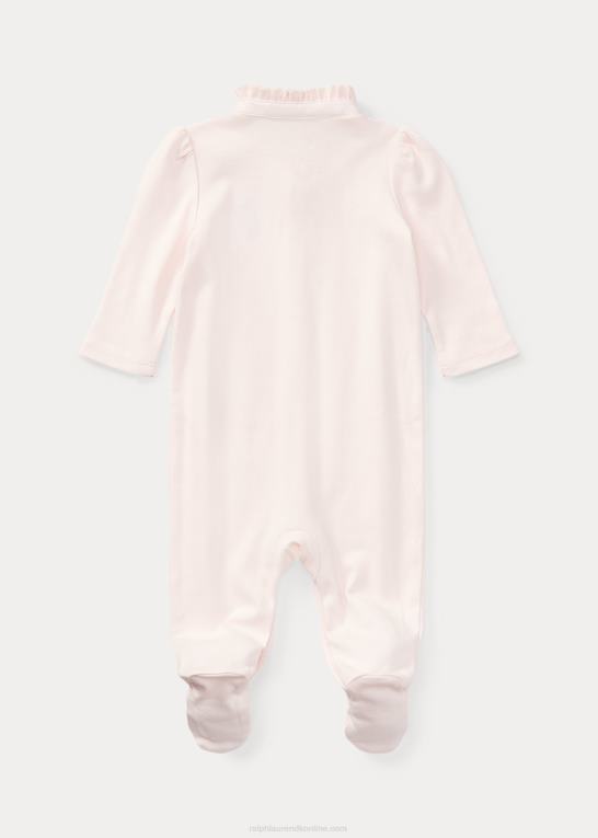sart lyserød baby Ralph Lauren broderet polobjørnedragt med fod Z426B7724