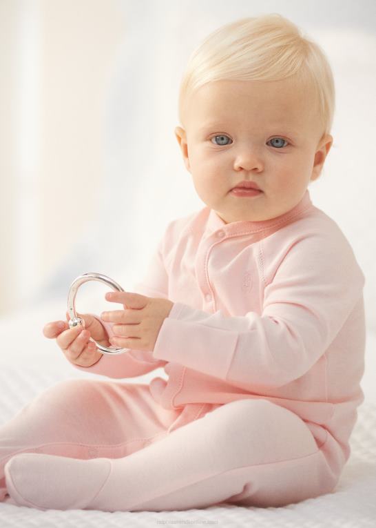 sart lyserød baby Ralph Lauren overall med fod i økologisk bomuld Z426B7717