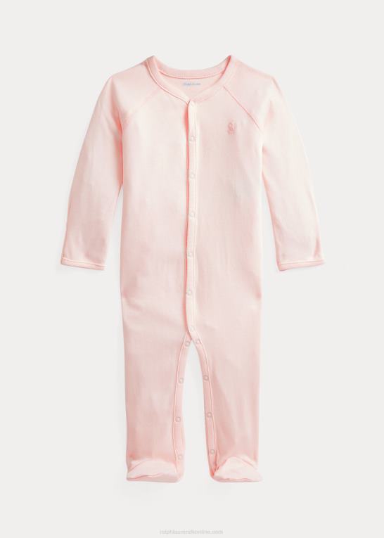 sart lyserød baby Ralph Lauren overall med fod i økologisk bomuld Z426B7717