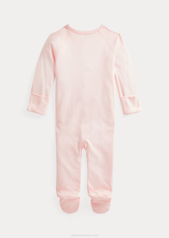 sart lyserød baby Ralph Lauren overall med fod i økologisk bomuld Z426B7717