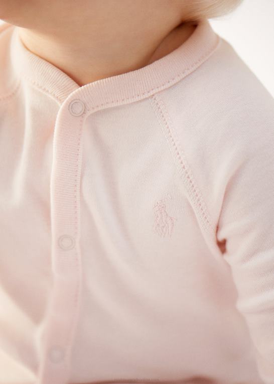 sart lyserød baby Ralph Lauren overall med fod i økologisk bomuld Z426B7717