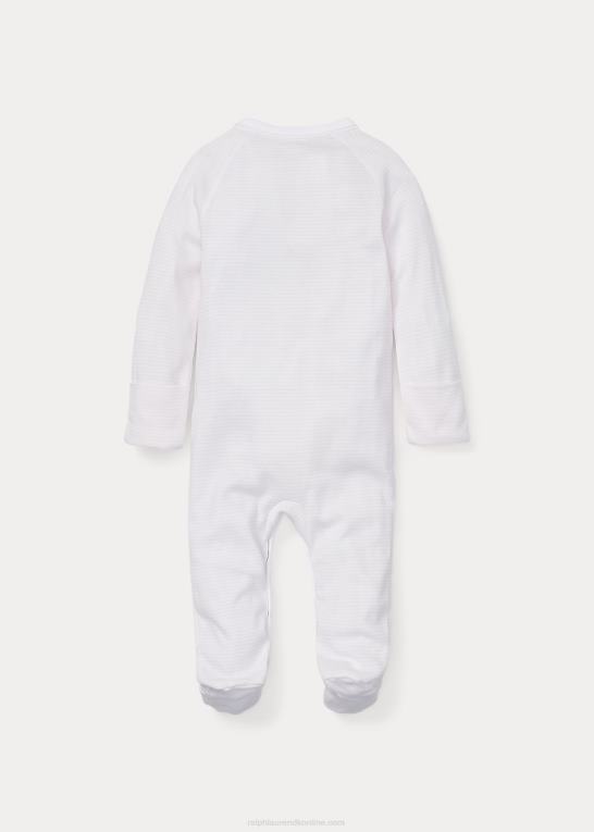 sart pink/hvid baby Ralph Lauren stribet overtræksdragt i bomuld Z426B7728